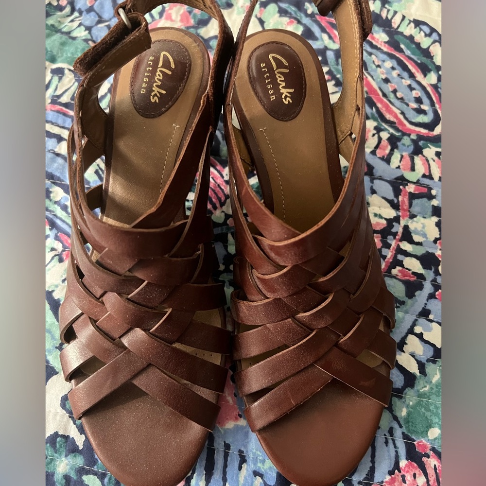 Clarks Artisan Ralene Luster heeled sandals